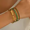Pulsera de Acero de Titanio, Pulsera de Clavo de Circonita para Mujer, Sensación de Alta Gama, Popular en Europa y América, Joyería de Pulsera Abierta que No se Desvanece