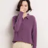 Cárdigan de Cachemira con Cuello Polo 2026 Otoño/Invierno Nueva Camisa Base para Mujer Estilo Dulce Holgado Adelgazante Abrigo de Botón Único