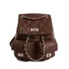 Mochila única de doble hombro, simple y elegante para ir al trabajo, patrón de diamantes, nuevo modelo principios de otoño 2026, alto atractivo estético, cadena de moda, bolso estilo universitario