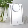 Nova luz redonda de mesa com espelho de maquiagem com luz LED com espelho com luz com espelho de farol 10X espelho de mesa de toucador