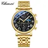 Reloj de pulsera multifuncional Chenxi para hombre, con calendario de fases lunares, resistente al agua, diseño romano, reloj de transmisión en vivo transfronteriza del fabricante para hombre