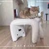 Taburete para cambiar zapatos de gato, taburete para zapatos en la puerta del hogar, taburete pequeño, taburete para sofá de porche, taburete de tocador estilo crema