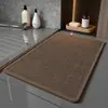 Esterilla de Piso de Lino de Color Sólido para Baño, Cuarto de Ducha, Tapete Antideslizante Cortable, Alfombra de Bañera Resistente a Manchas y al Desgaste