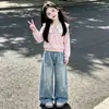 Conjunto de Dos Piezas de Moda Coreana Dulce Lindo con Sudadera de Manga Larga y Pantalones Anchos de Estrella para Niños Mayores - Primavera y Otoño 2026