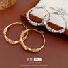 Agujas de Plata con Incrustaciones de Diamantes, Aretes de Metal Torcido, Estilo Nicho, Aretes Exagerados Estilo Frío, Lujo Accesible, Aretes Europeos y Americanos de Alta Gama