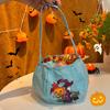 Bolsa de dulces bordada a mano de Halloween, accesorios de decoración navideña para niños, cubo de linterna de calabaza para festival de fantasmas, dulces de Halloween