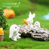 Micro paisajismo animal lindo conejo tamaño grande y mediano casa de rábano conejo lindo musgo jardinería accesorios de resina pequeños adornos