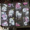 Cinta con Estampado Dorado, Letras de Hoja de Arce con Temática de Garrote Estilo Antiguo, Material Fluido con Temática de Chica, Paquete de Pegatinas para Estudiantes