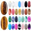 Cabujón Oval de Cristal Natural 15*30mm para Incrustación DIY en Collares Broches Accesorios de Fondo Plano Cabujón en Forma de Huevo de Piedra Semipreciosa