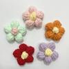 Flor de lana hecha a mano, flor tejida a mano, flor de algodón de leche tejida a mano, flor de puff de lana, accesorios de ropa, accesorios