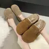 Nuevos Zuecos Peludos 2026 sin Cierre con Punta Cerrada, Suela Gruesa, Forro de Felpa Estilo Birkenstock para Mujer, Pantuflas de Algodón Otoño/Invierno para Calidez