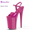 Tacones de Plataforma de Aguja Sexy Impermeables Europeos y Americanos de 23 cm Zapatos de Escenario Altísimos Sandalias de Tacón Súper Alto para Mujer Modelo Pasarela Pole Dance