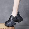 Colección de Primavera Jishu Primera Capa Piel de Vaca Zapatos de Tacón Alto Zapatos de Cuero Genuino Suela Gruesa Zapatos de Plataforma con Tacón Grueso para Mujeres Pequeñas Zapatos de Lujo Dropshipping