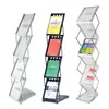 Venta directa de fábrica stand de exposición plegable para carteles promocionales, folletos publicitarios, periódicos, bienes raíces A4 display giratorio de hierro