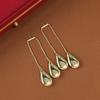 S925 prata agulha metal gota de água tassel elegante brincos longos estilo coreano high-end simples orelhas studs frio estilo brincos