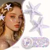 Clip para el Cabello Decoración de Estrella de Mar Sirena Fiesta en la Playa Brillo Facial Brillante Decoración de Fiesta Oceánica Vacacional