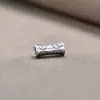 Yiluya plata de ley S925 cuentas de barril con carácter de diez mil accesorios Pulsera tejida DIY cuentas espaciadoras accesorios de tubo recto de plata de ley