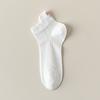 Calcetines Blancos Calcetines Finos de Verano para Mujer Calcetines de Algodón Malla Transpirable Calcetines sin Costuras Calcetines de Media Caña Bordados con Lazo Verano