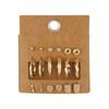 Set Combinado de Aretes de Botón Vivos Geométricos Metálicos Perla de Aceite de Diamante Mariposa Candado Aretes de Amor