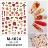 Pegatinas 5D en Relieve para Uñas Año Nuevo 2024 Dragón Chino Tótem Danza del León Fortuna Mahjong Calcomanías Adhesivas para Uñas