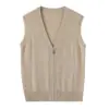 Chaleco de cachemira con cuello en V para mujer, nuevo estilo otoño 2026, capa interior elegante, cárdigan de punto, top sin mangas para superponer