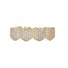 Grillz de Hip-Hop Completamente Incrustados de Diamantes Europeos y Americanos Grillz Curioso de 4 Dientes Temu Moda Rapper Personalidad Accesorios Dentales al por Mayor