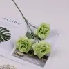 Flores Artificiales con 3 Cabezas, Rosas de Diamante, Flores de Seda para Decoración del Hogar, Arreglos para Mesa de Café de Sala, Decoraciones para Mesa de Comedor, Fondo de Flores Falsas para Bodas