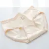 Roupa íntima feminina de algodão macio com estampa de urso fofo, novo estilo, classe A, 10A, antibacteriana, entrepernas estendido, calcinha de estudante tipo triângulo