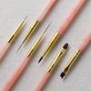 Herramientas de Pinceles para Uñas Estilo Japonés Polvo Dorado de Jade Cuadrado Grande Pluma de Fototerapia Pincel para Uñas Francesas Crescentes Capas