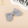 Novos Acessórios de Cabelo Europeus e Americanos Acessórios de Cabelo para Crianças Presilha de Cabelo Laço de Bebê Cor Sólida Couro de Calcanhar Rubro Presilha para Meninas Venda por Atacado