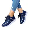 Sapatos Casuais Cruzados Europeus e Americanos Esportivos Femininos Sola Grossa Novo Estilo 2025 Tamanho Grande Esportivos com Cadarço Casuais Atacado Tamanho Grande