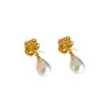 Brincos de Pérola Vintage Francês com Pino de Prata S925 Design de Nicho 2025 Novos Brincos de Tarraxa Tendência Estilo Minimalista