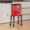 Papelera creativa de pie para uso doméstico, con un toque de alta gama, gran capacidad, adecuada para sala de estar, dormitorio y baño, con ruedas para facilitar el movimiento