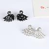 Brincos de Pérola Cisne Negro Agulha de Prata 925 Moda Estilo Ol Brincos de Animal Luxo Leve Brincos de Alta Qualidade