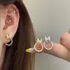 Pendientes de Aro Pequeños con Letra H de Moda y Sencillos con Aguja de Plata 925 con un Diseño Único de Lujo Ligero Super Brillante y Temperamento Versátil