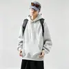 Sudadera con capucha de color liso para hombre, venta al por mayor del fabricante, para primavera y otoño, corte holgado, estilo coreano, moderna, casual, versátil, corte holgado, estilo para parejas