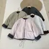 Casaco de Algodão com Pele Costurada 2025 Novo Estilo Coreano de Inverno Jaqueta de Gola Redonda Top Moda Feminina Jaqueta Quente