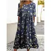 26 Nuevos Productos Transfronterizos Temu Amazon Aliexpress Moda Estampado Digital Vestido Ancho Fábrica de Origen Venta al por Mayor