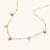 Moda Cruzada Europeia e Americana Elegante Nicho Simples Colar Aço Inoxidável Banhado 18K Zircônia Corrente de Contas com Clip Colar Feminino Luxo Acessível