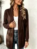 Bestseller transfronterizo: Cárdigan de punto de longitud media, simple y elegante, con un diseño limpio y sofisticado, frente de doble botonadura y textura exquisita.