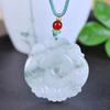 Pingente Budista Guanyin de Jade Verde Tianshan de Xinjiang com Flores Flutuantes, Pingente Grande de Dragão Masculino de Jade Verde Tianshan, Amuleto de Dragão e Fênix com Paisagem, Ornamento de Pendurar de Jade