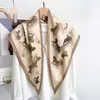 Rouyun 2025 Novo Lenço de Cintura Jeans Camadas Versátil Paisley Grande Lenço Triângulo Pequeno Xale Lenço de Seda Feminino Atacado
