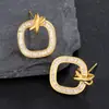 Pendientes de Círculo de Circonita de Venta Caliente Transfronterizos para Mujer, Pendientes Elegantes y Versátiles, Pendientes de Moda y Tendencia