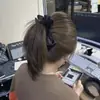 Pinza de Plátano con Lazo de Satén Estilo Coreano para Mujer, Pinza Vertical para Cola de Caballo Alta, Pasador Elegante, Accesorio para el Cabello para Realzar el Volumen, Pinza de Tiburón