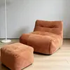 Sofá perezoso a cuadros verde fresco para sala de estar y dormitorio, arreglo de esquina comercial para relajación diaria, silla simple de un asiento