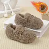 Zapatos de algodón versátiles de moda retro para mujer 2026 otoño e invierno nuevos zapatos peludos sin cordones de suela blanda con una sensación cómoda