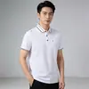 Camisa Polo de Algodão Mercerizado de Verão em Promoção para Homem, Manga Curta Respirável Casual Elástica Fina com Gola Polo Superior para Homem M2218