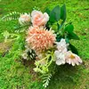 Flores Artificiales Serie Roja Arreglo Floral Decoración Boda Flores Falsas Paisajismo Rosa Hortensia Materiales Florales Flores Artificiales Mayoreo
