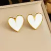 Brincos Europeus e Americanos de Aço Inoxidável Estilo Ins com Banhos de Ouro 18K, Estilo Retro de Nicho, Design de Luxo Leve, Brincos com Esmalte