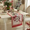 Novo Caminho de Mesa Jacquard Tingido em Fio Poliéster-Algodão Transfronteiriço, Caminho de Cama, Capa Decorativa de Natal, Toalha de Mesa